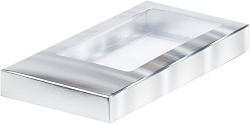 Коробка для шоколадной плитки 18 см*9 см*1,7 см серебро
