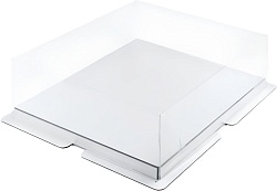 Коробка для торта 23,5 см*23,5 см*14 см белая "Премиум"
